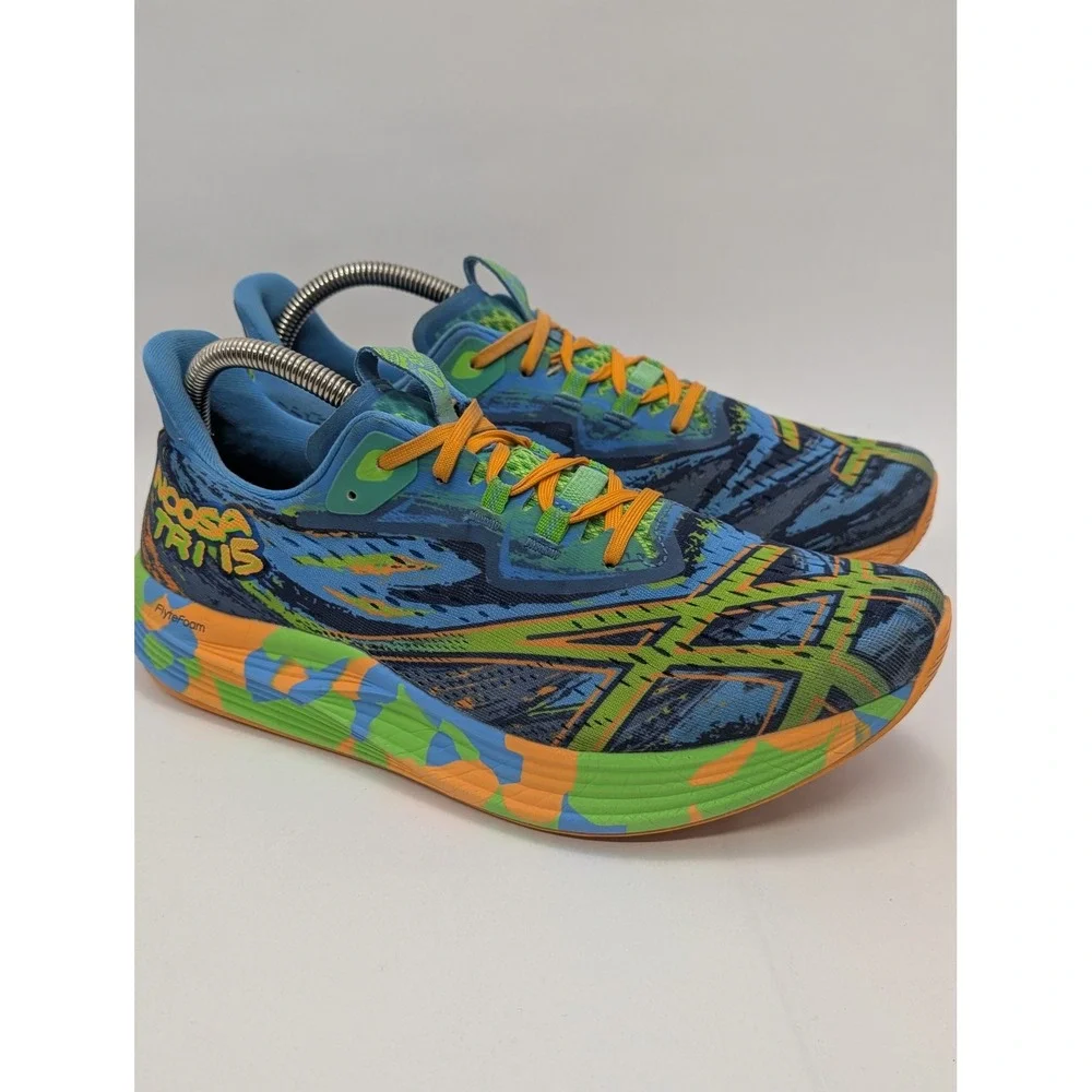 ASICS Noosa Tri 15 Mens Running Shoes Blue Orange Green 1011B609 US 10